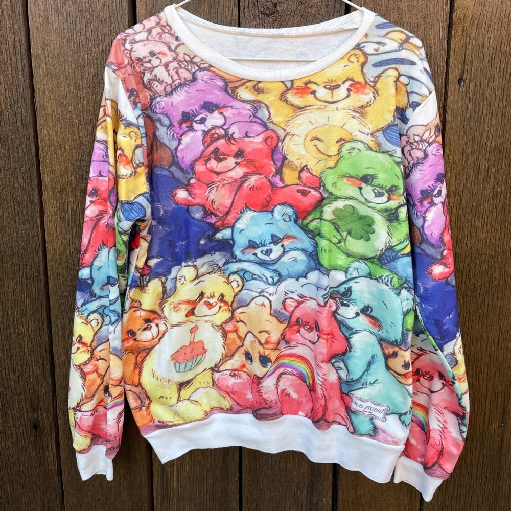 Vintage M.D.Studio Carebear Swoopneck Sweater   Size M/L Excellent Condition!!!